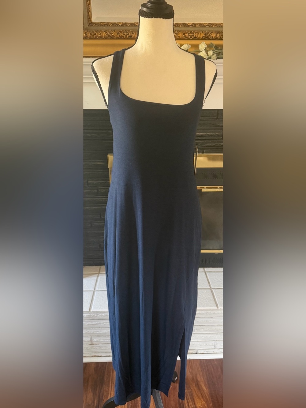 Beyond Yoga Navy Scoop Neck Sleeveless Maxi Dress